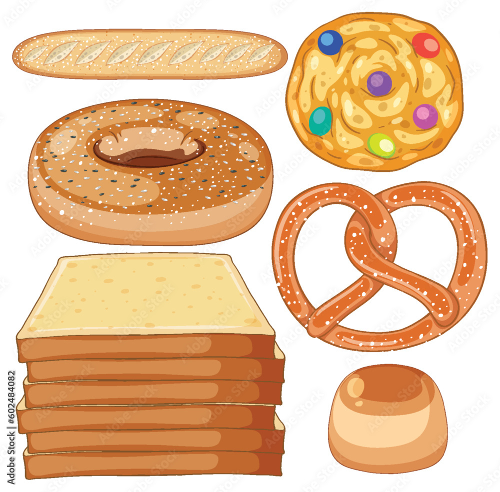 Wall mural Set of bakery cartoon