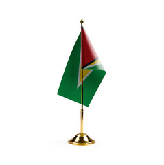 Small national flag of the Guyana on a white background