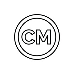 CM trademark icon isolated on white background