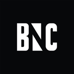 BNC initial based vector logo. Logo with negative space. Logo for company, personal, brand, office, business, and organization.