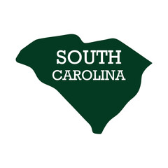 South Carolina map with text. South Carolina state map
