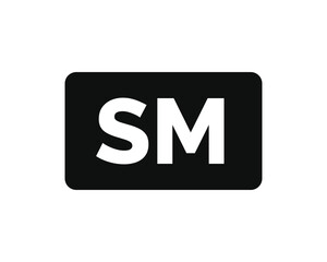 SM mark icon isolated on white background