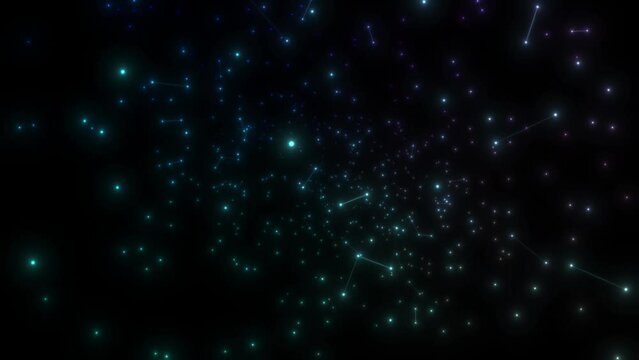 The dancing universe. Abstract background. Seamless loop.