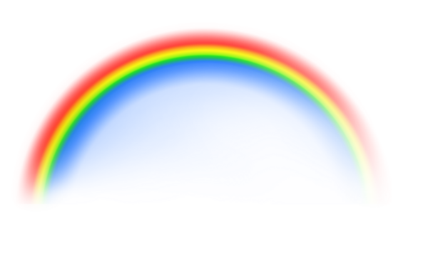 Graphic rainbow with transparent background.