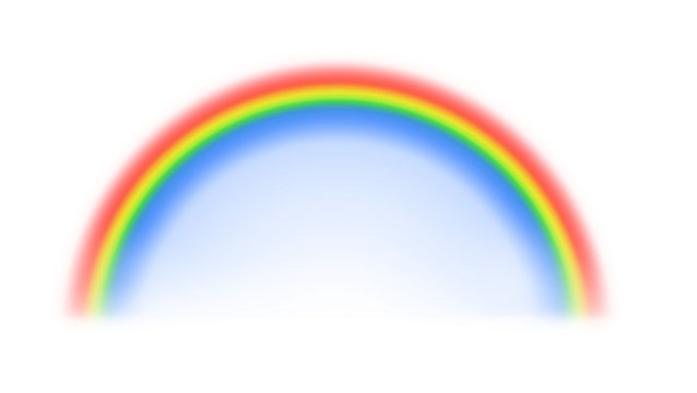 Graphic rainbow with transparent background.