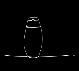 simple vector sketch liquid soap or sanitizer bottle single one line art, continuous