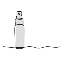 spray or sanitizer bottle single one line art, continuous