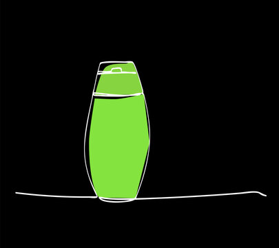 recommend clip art: simple vector sketch liquid soap or sanitizer bottle single one line art, continuous