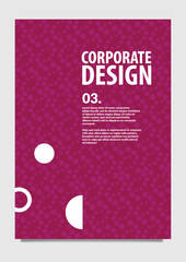 Abstract vector cover template using burgundy color and halftone dots. Cover with pattern decoration. Suitable for annual report, company profile, magazine, catalog, template, book, and document.