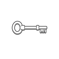 illustration of key, security tool, vector art. 