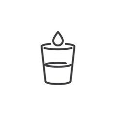 Glass of water line icon