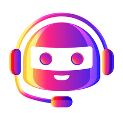 Robot vector chat bot colorful style isolated on white background for virtual assistant icon, talk bubble speech icon, digital marketing, chat app, ai, artificial intelligence. Vector 10 eps