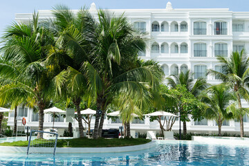 Resort landscape with balcony