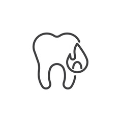 Sensitive teeth line icon