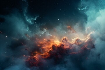 Fototapeta na wymiar Illustration of a nebula galaxy in the universe for astronomical purposes. Generative AI