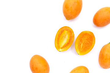 Marian plum fruit isolated on white background