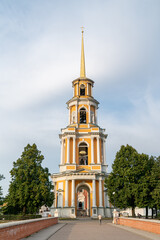 Fototapeta na wymiar Ryazan, Russia. Cathedral bell tower. Ryazan Kremlin. The oldest part of the city of Ryazan
