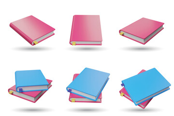 3d Books icon for web design isolated, Education and online class concept. Eps 10 Vector.