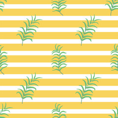 seamless pattern of tropical leaves with flat style