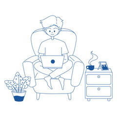 work from home vector illustration on white background