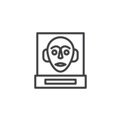Museum exhibition mask line icon