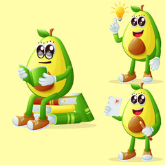 Cute avocado characters being clever