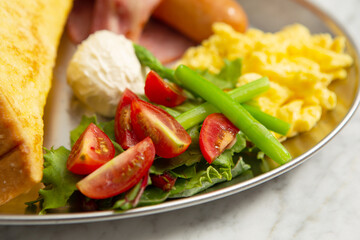 Cherry tomato salad on a plate