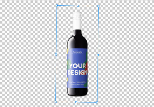 Mockup of customizable screwtop wine bottle and label available against customizable color background