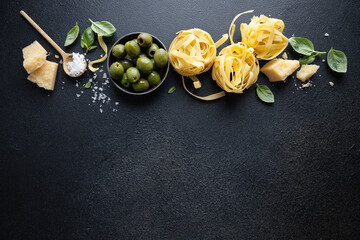 Green olives with parmesan and spices