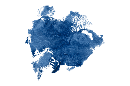 Shiny blue brush watercolor painting isolated on transparent background. watercolor png