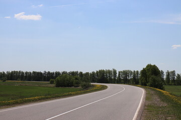 Fototapeta premium Highway to the village of Konstantinovo. Yesenin places