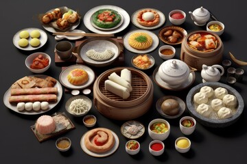 Chinese Dim Sum Meal Background Image