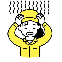 かわいい人物のイラストシリーズ _ 作業員の女性 _ 絶望