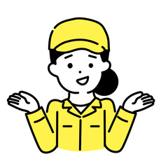 かわいい人物のイラストシリーズ _ 作業員の女性 _ 呆れる