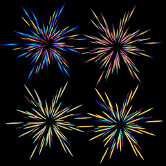 Fireworks explosion icon vector design