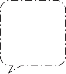 角丸四角形吹き出し　一点鎖線　枠のみ
