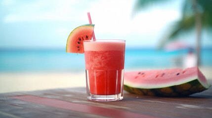 Cold watermelon smoothie