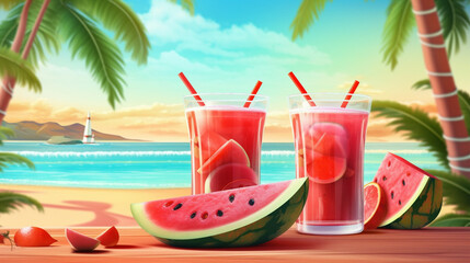 Cold watermelon smoothie