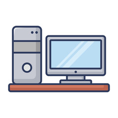 computer icon vector design template in white background