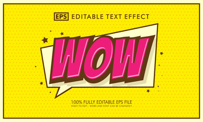 Wow Comic cartoon editable text effect - obrazy, fototapety, plakaty