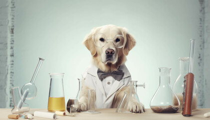 dog scientist. ai generative
