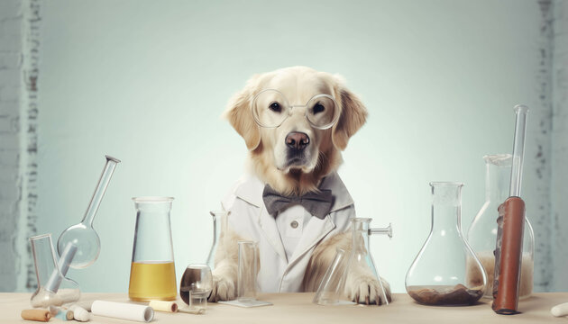 dog scientist. ai generative