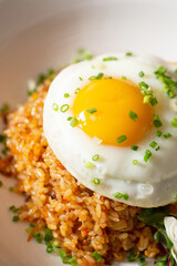 sunny-side up egg over fried rice