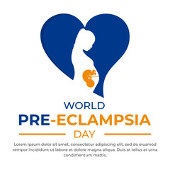 Vector illustration on the theme of World Preeclampsia Day observed every year on May 22nd for social media post, banner, poster, card , etc