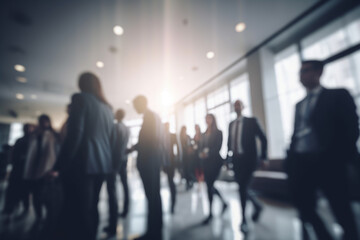 People at rush hour, walking commuting city concept. Generative ai.