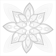 Coloring Book for adults. Hand drawn flowers in zentangle style for t-shirt design or tattoo and coloring book