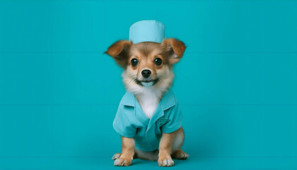 nurse dog. ai generative.