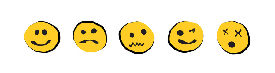 set of funny emoticons	