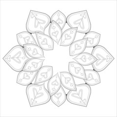 Coloring Book for adults. Hand drawn flowers in zentangle style for t-shirt design or tattoo and coloring book