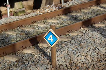 Information sign for train drivers at Departure information panel at train station Nieuwerkerk aan...